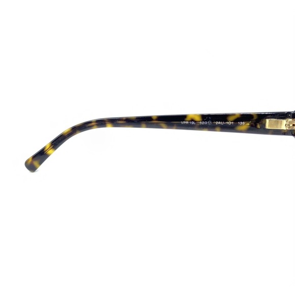 Prada VPR 19L 2AU-1O1 Tortoise Brown Rectangle Eyeglasses Frames 52-16 135 Italy - Picture 10 of 12